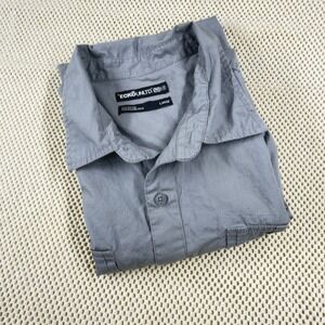 Ecko Unltd. Mens Solid Gray LS Button Up Shirt Size XL
